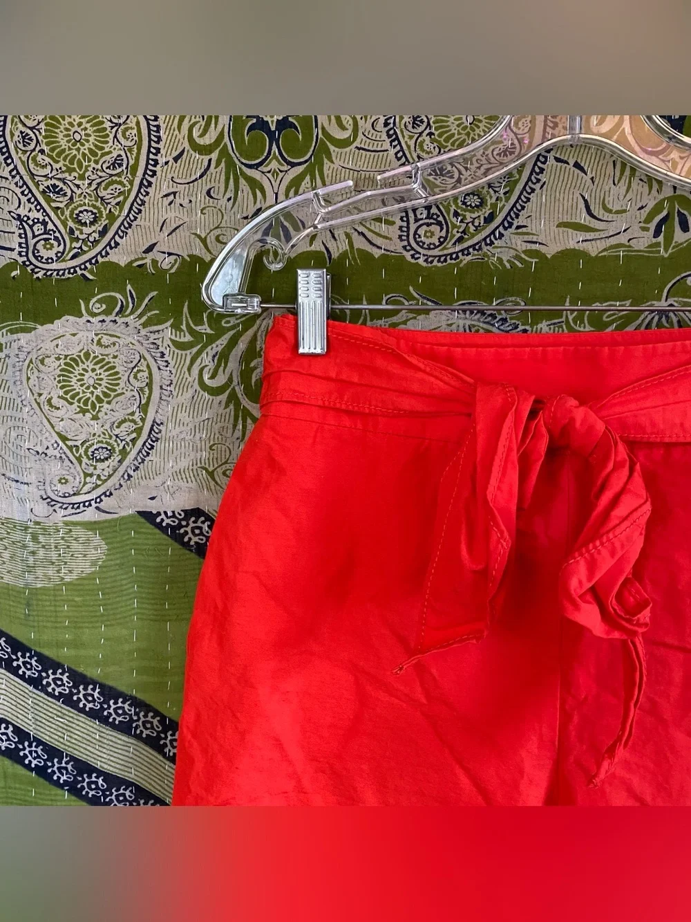 Kate Spade Cherry Pepper Slub Linen/ Cotton Colotte Scenic Route Pants Size 2